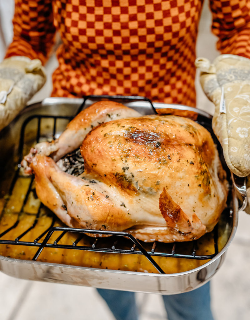 Herbed Butter Turkey with White Wine Gravy