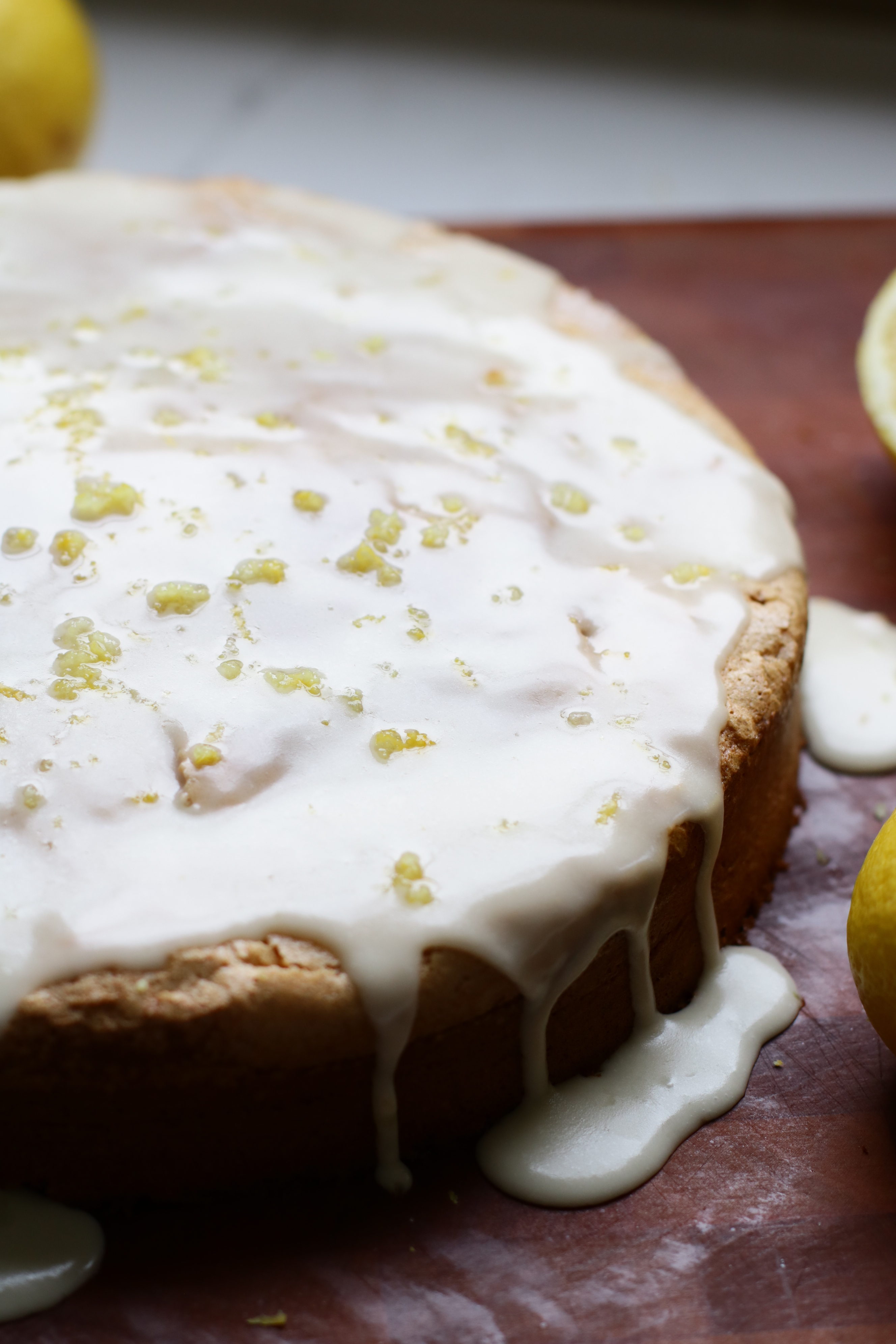 lemon olive oil cake with lemon glaze