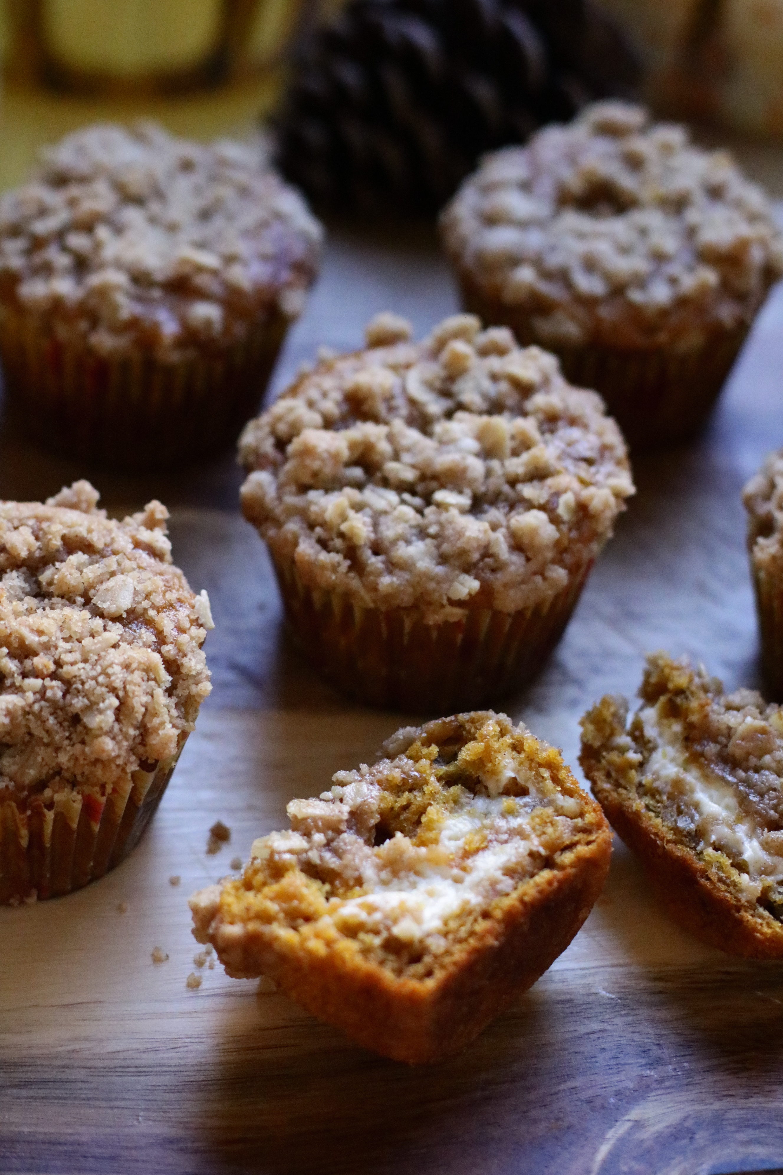 pumpkin walnut cream cheese muffin