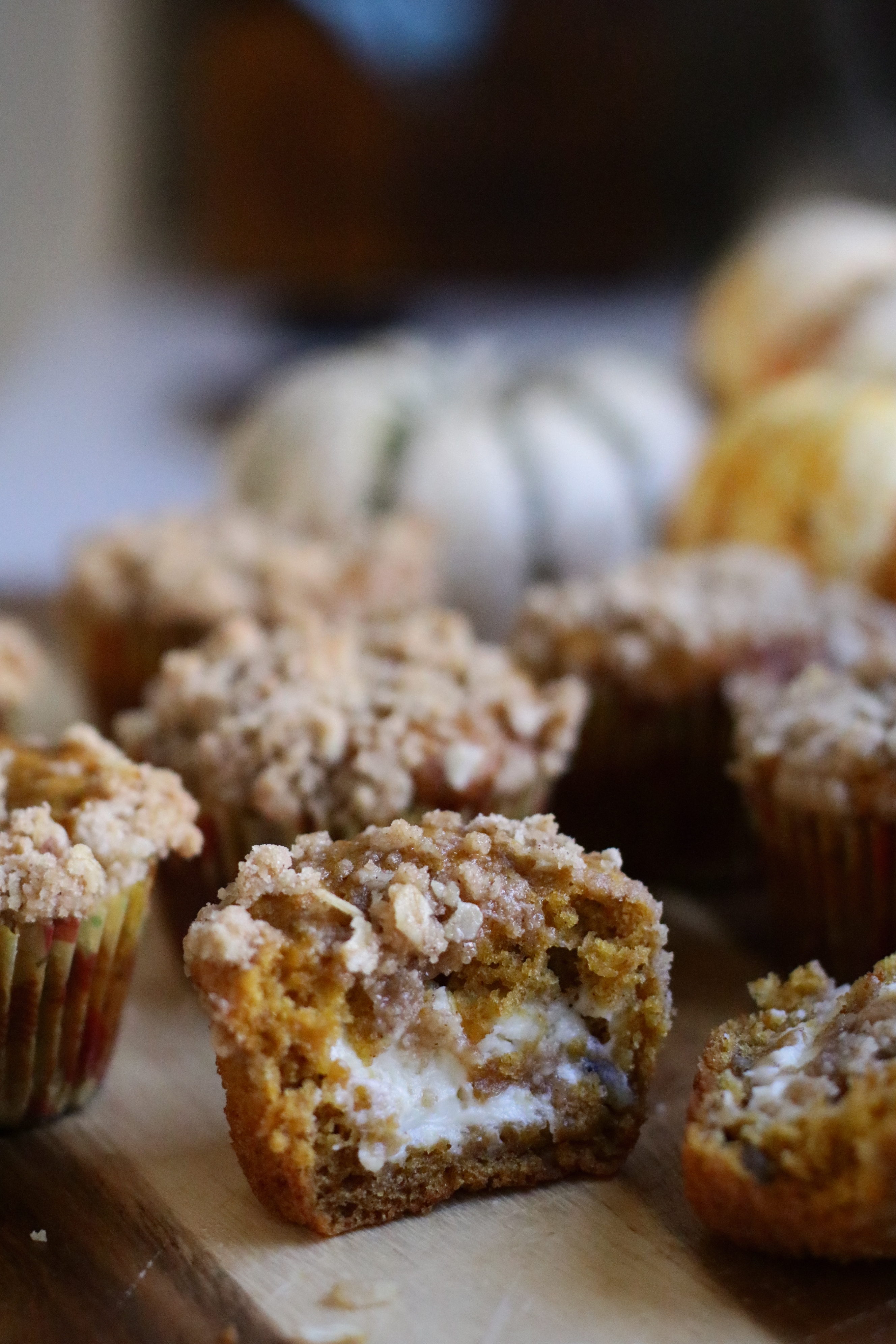 pumpkin walnut cream cheese muffin