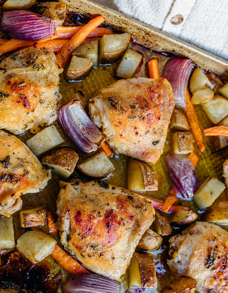 Garlic Herb Roasted Sheet Pan Chicken & Veggies Recipe