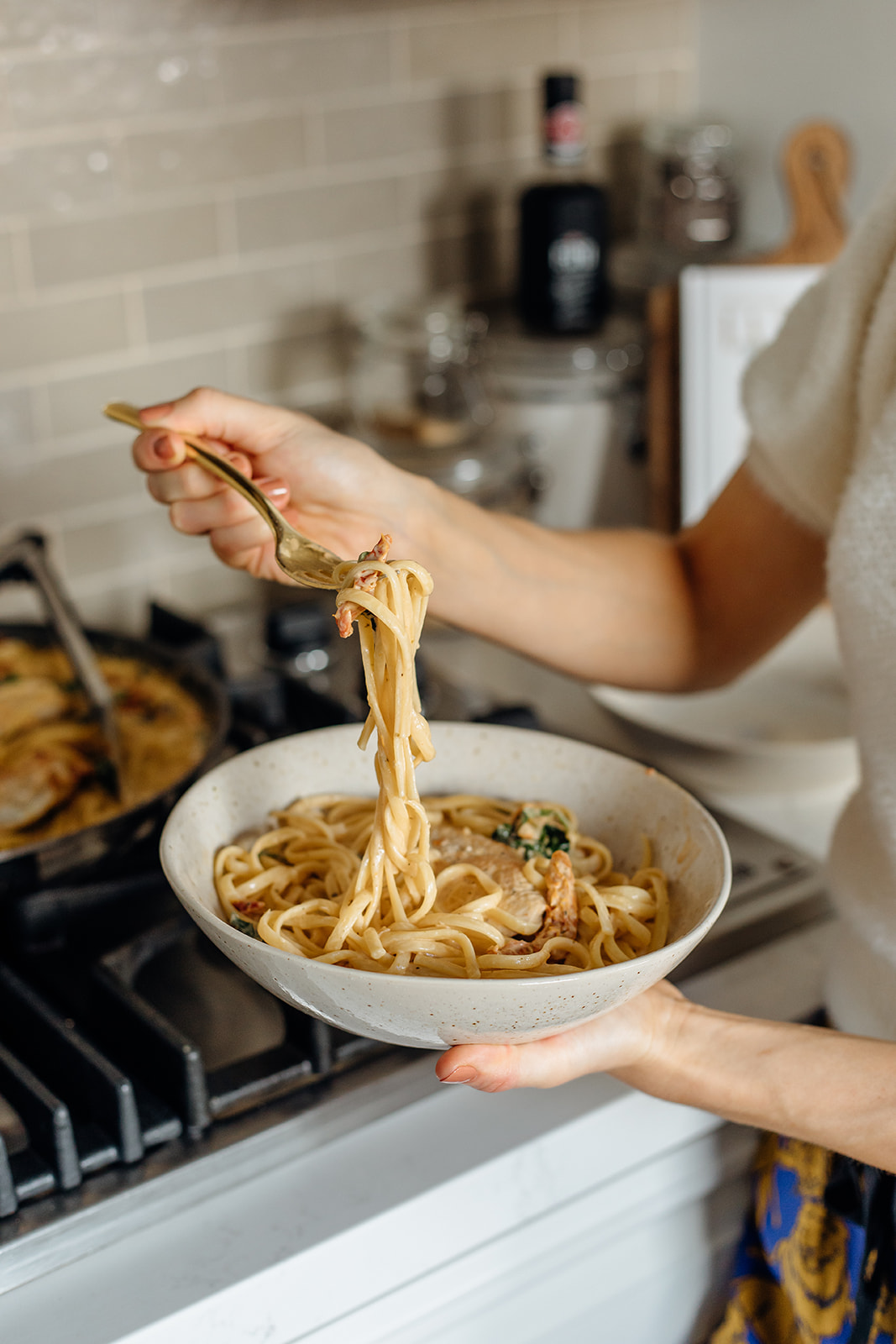 creamy tuscan chicken pasta