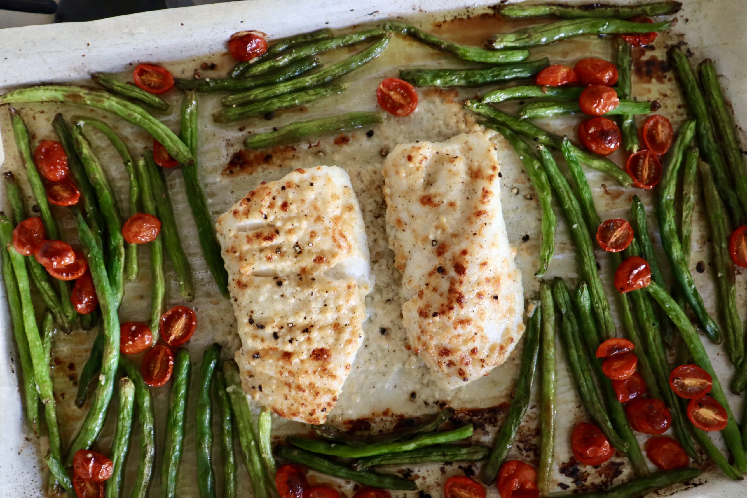 Sheet Pan Garlic Parmesan Cod