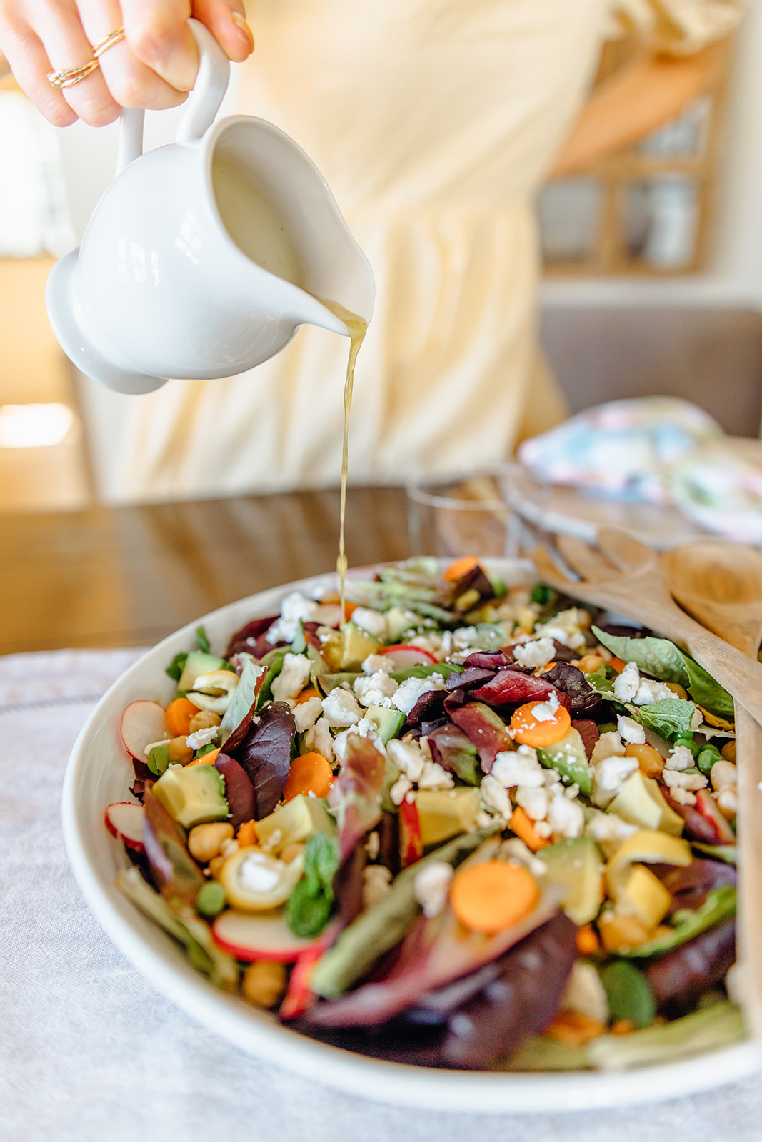 fresh spring salad with citrus vinaigrette