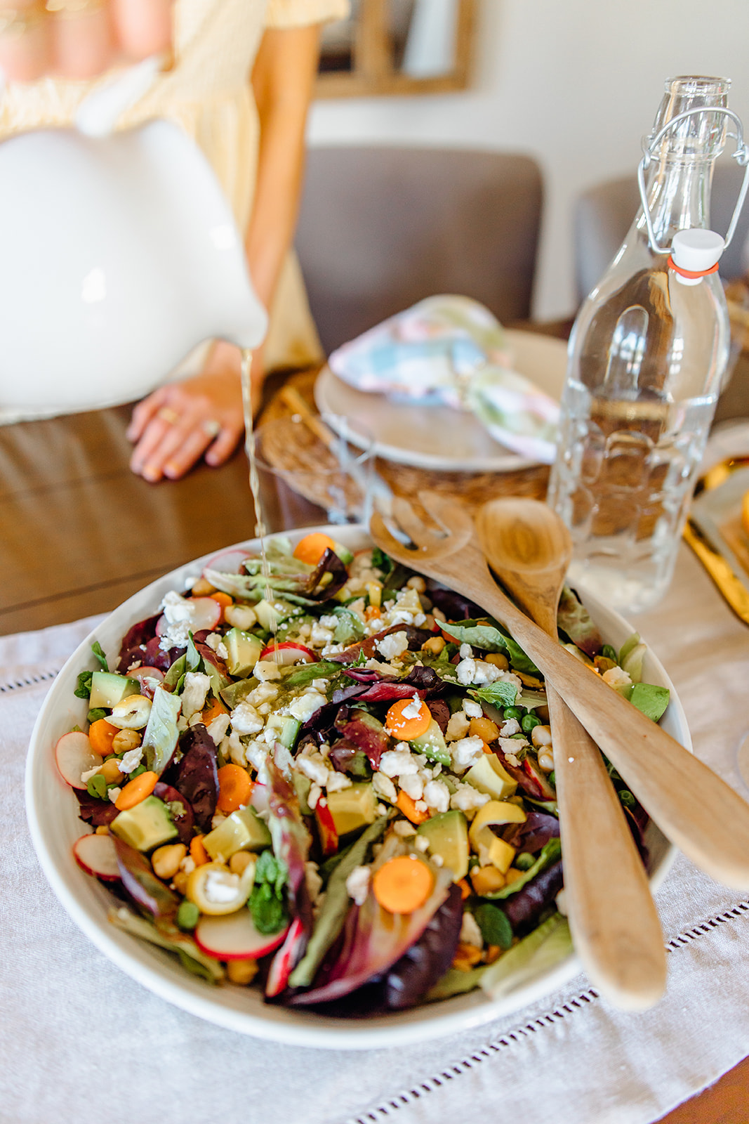 fresh spring salad with citrus vinaigrette