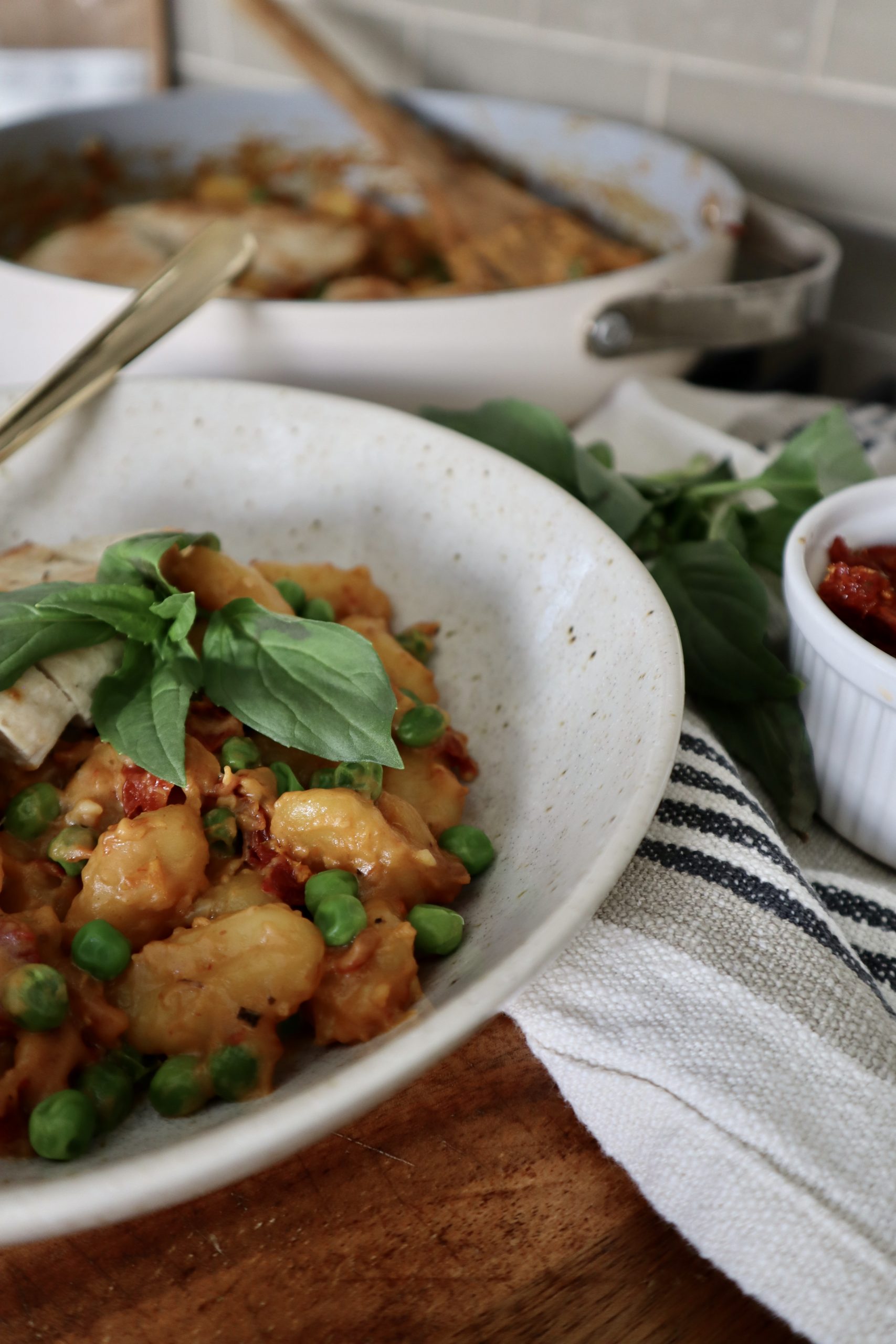 one skillet chicken and sun dried tomato gnocchi