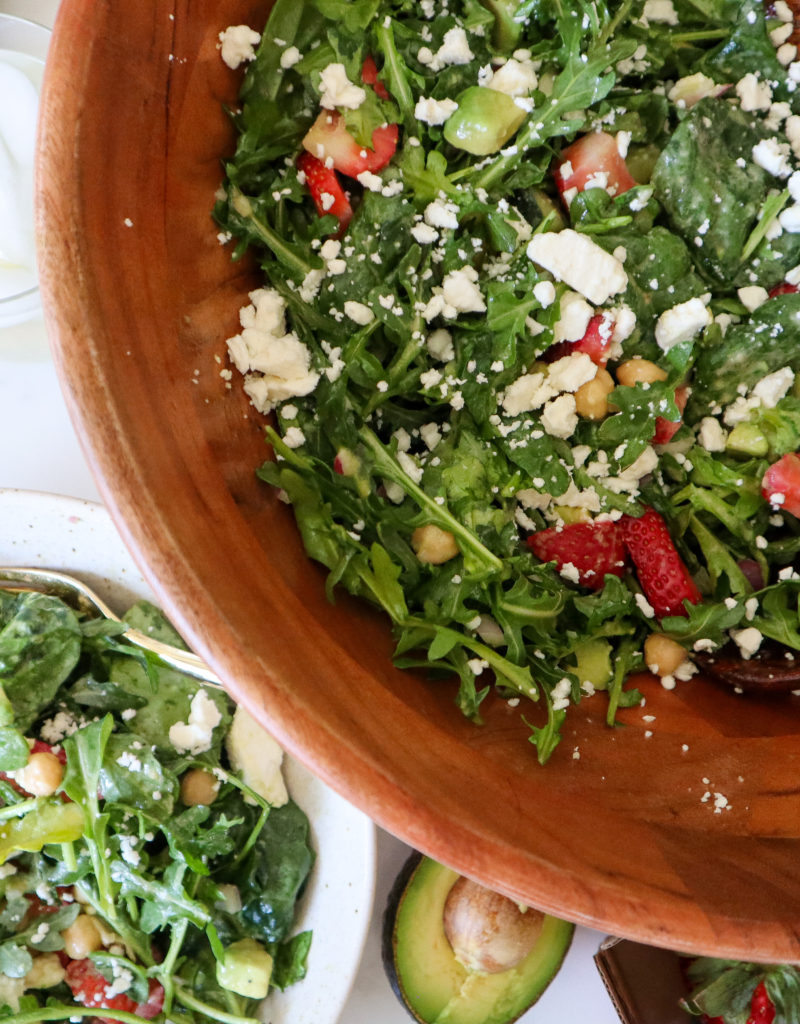 Summer salad with shallot vinaigrette