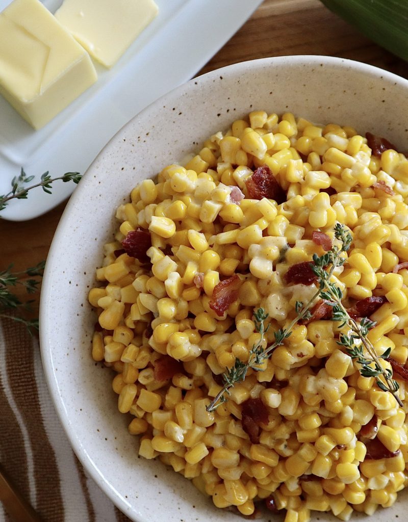 Easy creamed corn with bacon