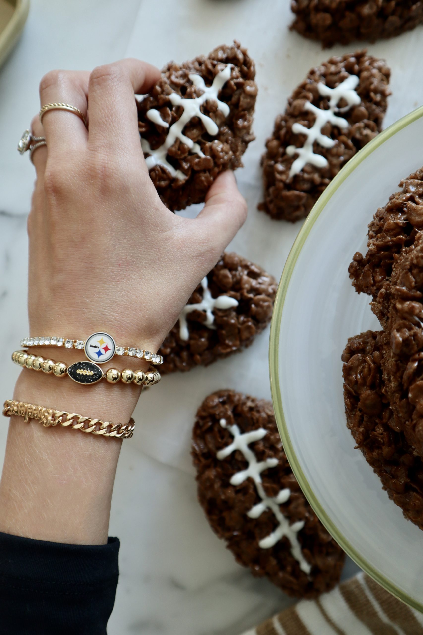 football rice crispy treats