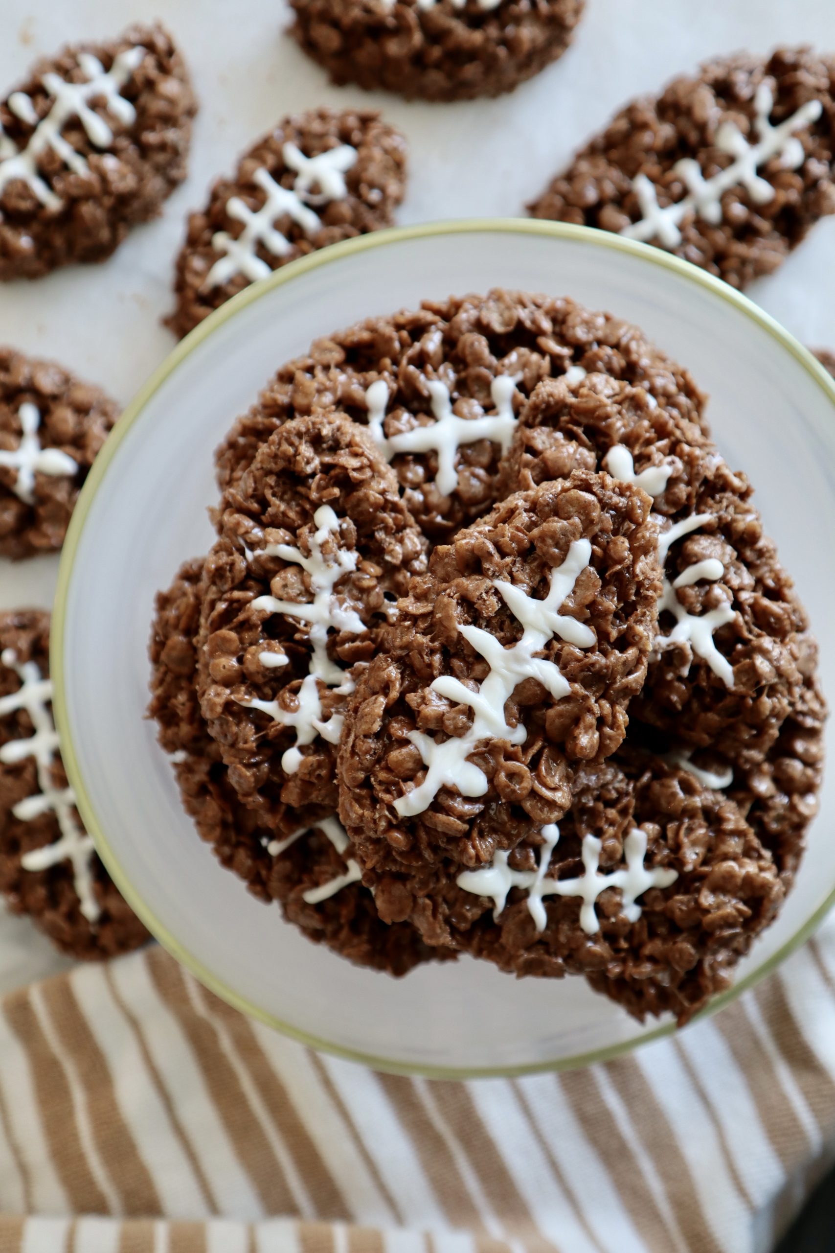 football rice crispy treats