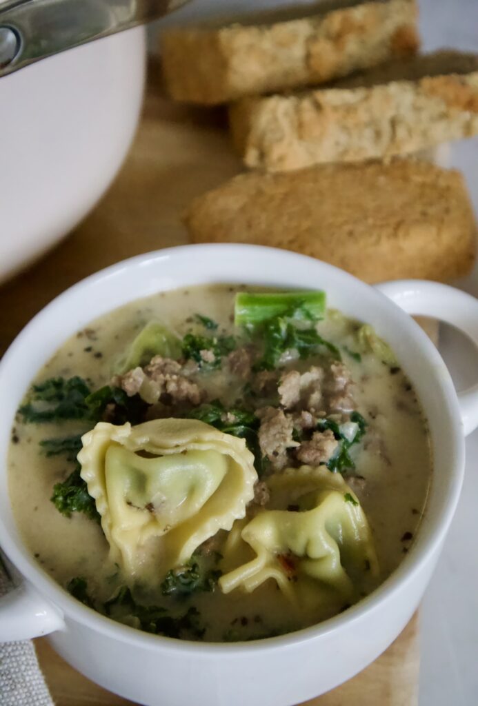 creamy sausage and tortellini soup