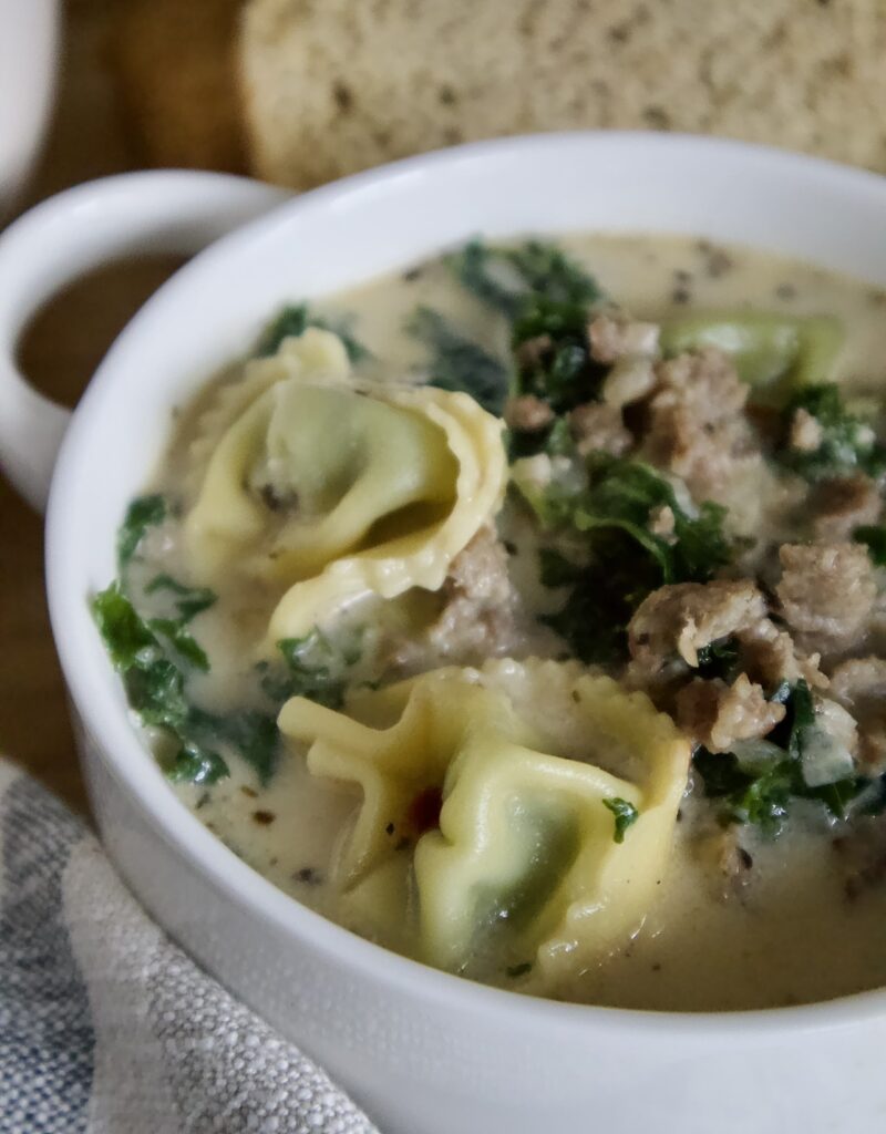 creamy sausage and tortellini soup