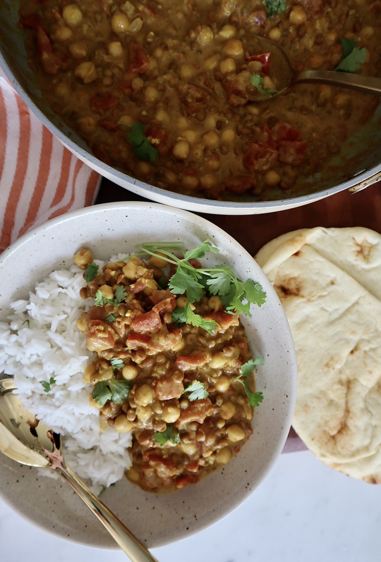15 minute chickpea and lentil curry