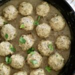 baked chicken meatballs with gravy