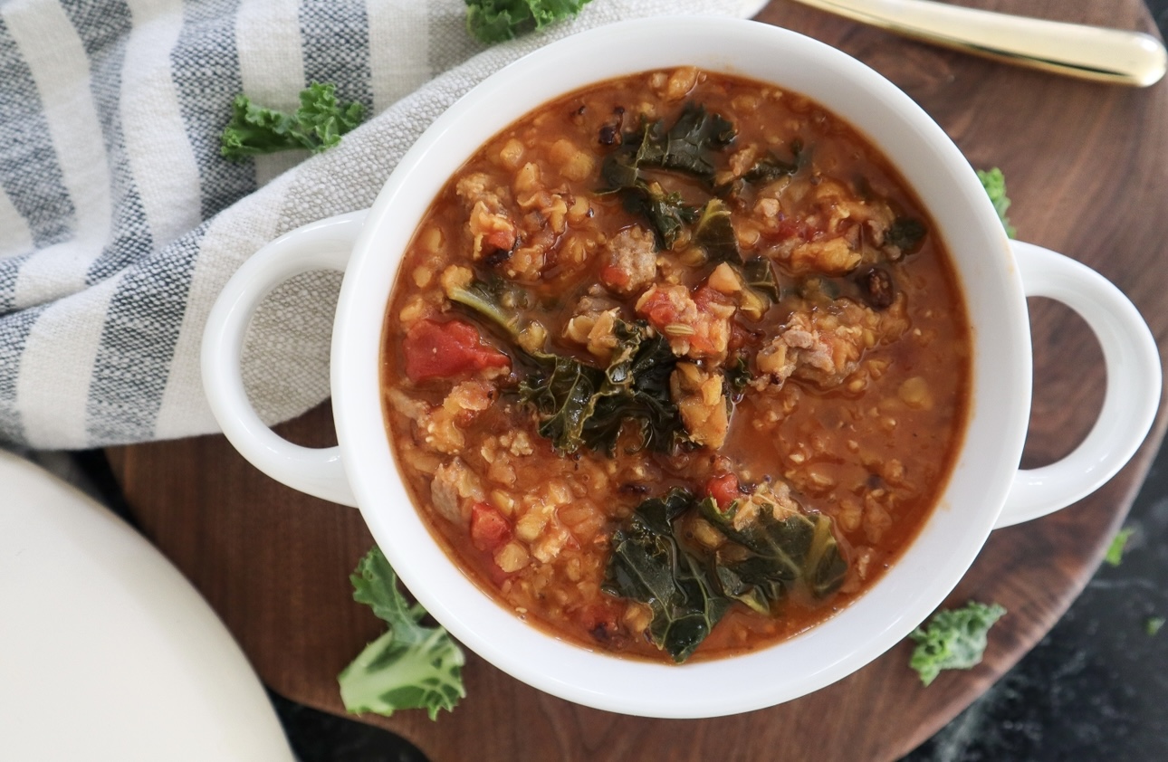 lentil soup with sausage and kale